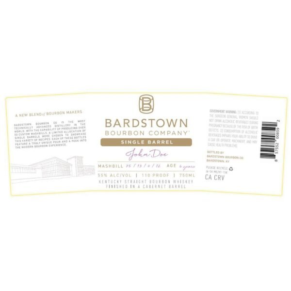 Bardstown Bourbon Single Barrel Bourbon Finished in a Cabernet Barrel