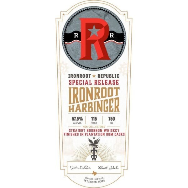 Ironroot Harbinger Bourbon Finished in Plantation Rum Casks